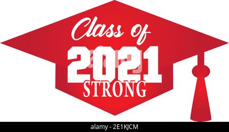 Classe di 2021 grafici DI graduazione rosso FORTE Foto Stock