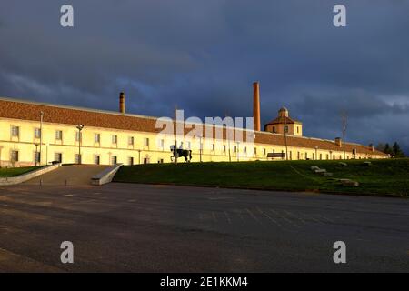 La fabbrica reale di vetro di la Granja in Real Sitio de San Ildefonso, provincia di Segovia. Foto Stock