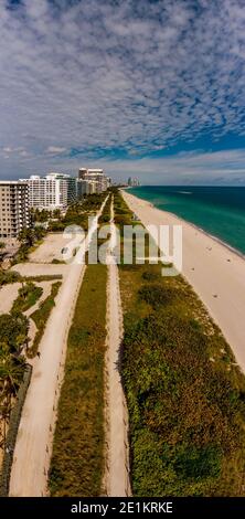 Bella panorama verticale Miami Beach scena Foto Stock