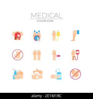 salute medica e corpo a tema icone di colore Foto Stock