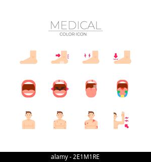 salute medica e corpo a tema icone di colore Foto Stock