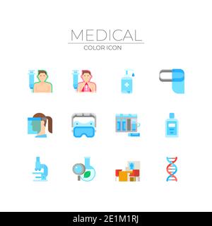 salute medica e corpo a tema icone di colore Foto Stock