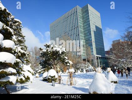 L'ex Hokkaidō Government Office Park in inverno. Foto Stock