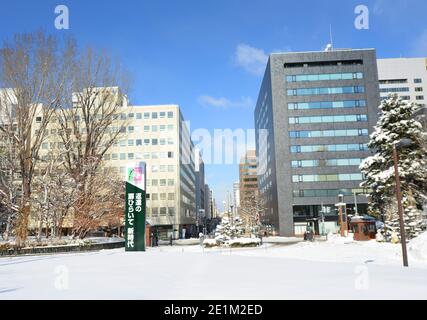 L'ex Hokkaidō Government Office Park in inverno. Foto Stock