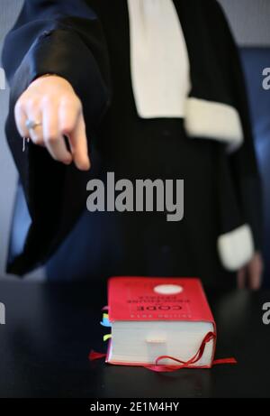 Donna francese avvocato primo piano - concetto di legge Foto Stock