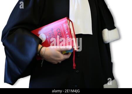 Donna francese avvocato primo piano - concetto di legge Foto Stock