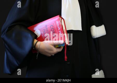 Donna francese avvocato primo piano - concetto di legge Foto Stock