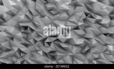 Sfondo Ultimate Grey sotto forma di forme spezzate di rendering 3d dell'astrazione dei triangoli Foto Stock