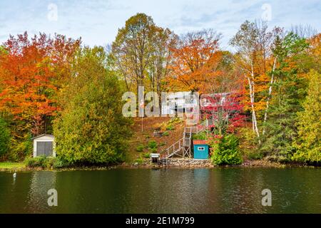 Three Brothers Waterfalls Conservation Area Kinmount Ontario Canada in autunno Foto Stock