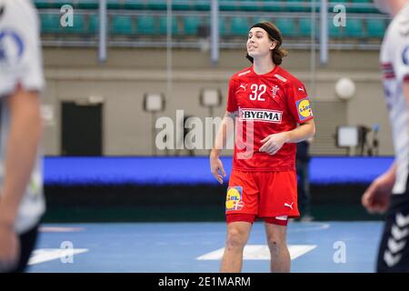 Kolding, Danimarca. 07 gennaio 2021. Jacob Holm (32) della Danimarca ha visto nel test match tra Danimarca e Norvegia alla Sydbank Arena di Kolding. (Photo Credit: Gonzales Photo/Alamy Live News Foto Stock