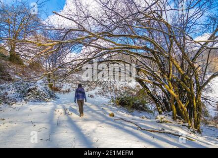 Monti Sabini (Rieti, Italia) - le montagne innevate della provincia di Rieti, Sabina, vicino al Monte Terminillo e al Tevere. Qui Pizzuto Foto Stock