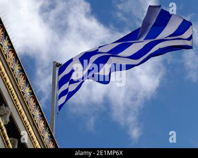 Grecia Atene Athene la bandiera nazionale, grecia Foto Stock