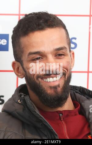 La Mehdi Carcela di Standard raffigurata durante una conferenza stampa della squadra di calcio belga Standard de Liege, davanti alla Jupiler Pro League che ha anticipato il trentesimo giorno, Foto Stock