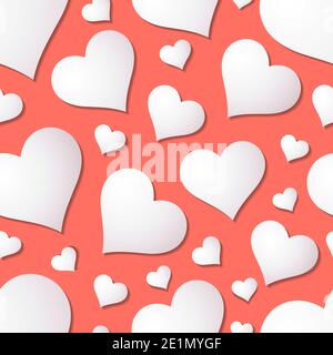 Cuori motivo senza giunture Grunge mano disegnata San Valentino sfondo giorno Foto Stock