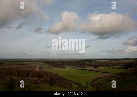 Kingsclere discende prati e colline ondulate punto panoramico vicino a kingsclere Hampshire Foto Stock