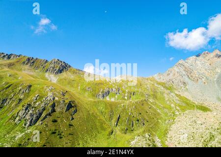 Valmalenco (IT), Panoramica aerea dal Rifugio Bosio mt. 2086 Foto Stock