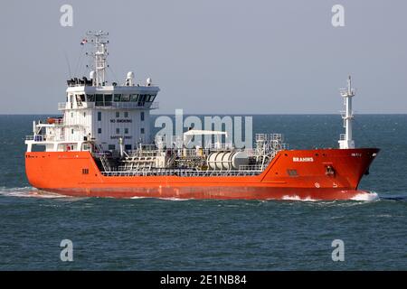 La petroliera chimica Brahms raggiungerà il porto di Rotterdam il 18 settembre 2020. Foto Stock