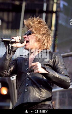 Bon Jovi in concerto ad Hyde Park a Londra, Regno Unito. 28 giugno 2003 Foto Stock