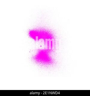 Pennello astratto rosa polvere splash isolato su sfondo bianco per disegno Foto Stock