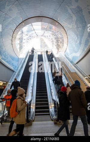 Amtrak e NJ Transit 33rd Street Entryway alla Pennsylvania Station, New York Foto Stock