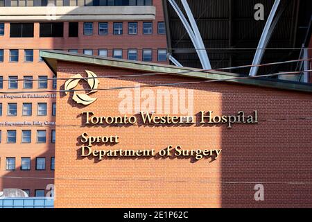 Toronto, Canada - 14 novembre 2020: Segnale WESTERN Hospital è visto a Toronto, Canada. Foto Stock