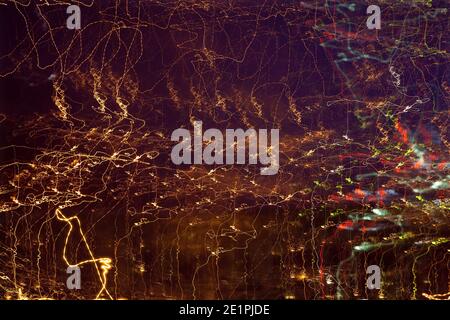 Le luci nella sfocatura - sfondo Foto Stock