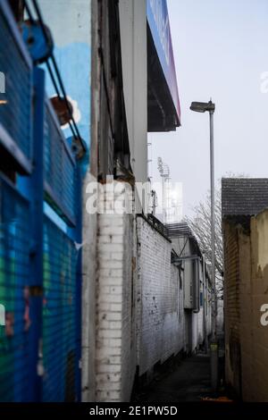 Kenilworth Road, Luton, Bedfordshire, Regno Unito. 9 gennaio 2021. English fa Cup Football, Luton Town contro Reading; UN vicolo deserto accanto allo stadio Kenilworth Road. Credit: Action Plus Sports/Alamy Live News Foto Stock