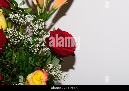 fiori freschi e colorati per il compleanno Foto Stock