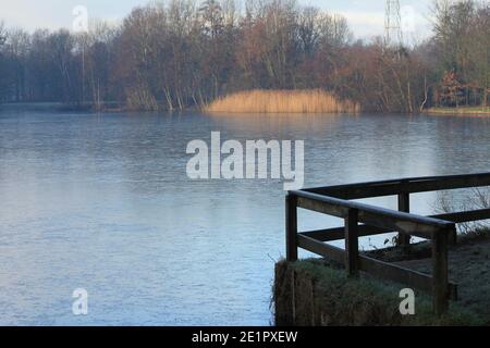 Inverno nel parco cittadino di Staddijk Foto Stock