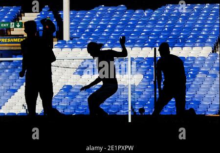 Partita durante la terza partita della Emirates fa Cup al Goodison Park di Liverpool. Foto Stock
