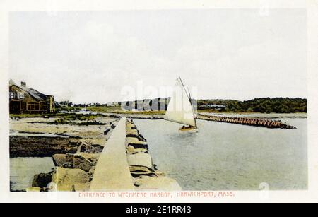 Ingresso al Wychmere Harbour, Harwichport, Massachusetts Foto Stock