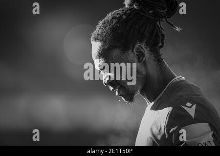 NOTTINGHAM, INGHILTERRA. 9 GENNAIO Gaetan Bong (13) di Nottingham Forest durante la partita della fa Cup tra Nottingham Forest e Cardiff City al City Ground di Nottingham sabato 9 gennaio 2021. (Credit: Jon Hobley | MI News) Credit: MI News & Sport /Alamy Live News Foto Stock