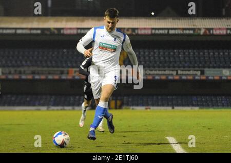 Barrows Scott Quigley durante la partita Sky Bet League 2 tra Southend United e Barrow a Roots Hall, Southend sabato 9 gennaio 2021. (Credit: Ben Pooley | MI News) Credit: MI News & Sport /Alamy Live News Foto Stock