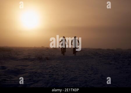Mountain Bike Alba Foto Stock