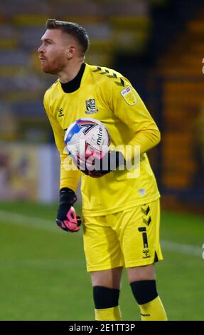 Southend, Regno Unito. 09 gennaio 2021. SOUTHEND, INGHILTERRA - GENNAIO 09: Mark Oxley of Southend United durante Sky Bet League Two tra Southend United e Barrow FC al Roots Hall Stadium, Southend, Regno Unito il 09 Gennaio 2021 Credit: Action Foto Sport/Alamy Live News Foto Stock