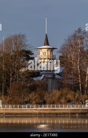 Kesäranta, residenza ufficiale del primo ministro, nel distretto Meilahti di Helsinki, Finlandia Foto Stock