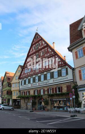 GERMANIA, ESSLINGEN AM NECKAR, 19 LUGLIO 2012: Alfred Kielmeyer House nella piazza del mercato di Esslingen am Neckar Foto Stock