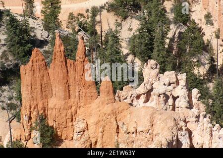 All'interno del Bryce Canyon che mostra formazioni rocciose Foto Stock