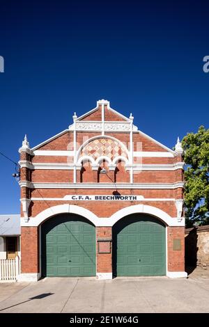 19 Dicembre 2020 Beechworth Australia : Vista esterna dell'edificio CFA a Beechworth, Victoria, Australia Foto Stock