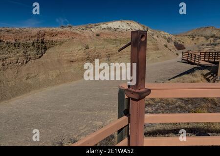 Red Gulch Dinosaur Tracksite su BLM Land vicino Greybull e Shell, Wyoming, Stati Uniti Foto Stock