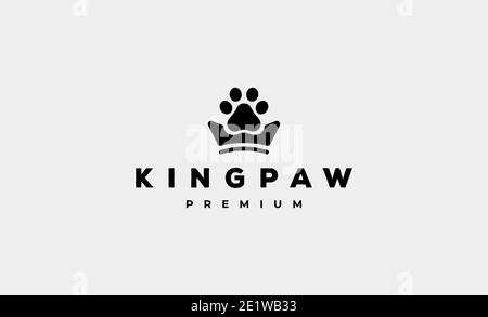 paw stampa logo Crown disegno illustrazione vettoriale Foto Stock