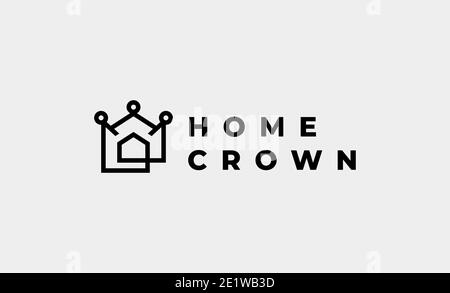 Home King Royal logo disegno illustrazione vettoriale Foto Stock