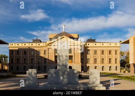 Phoneix, 3 GENNAIO 2021 - Vista esterna del Campidoglio dell'Arizona Foto Stock