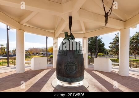 Phoneix, 3 GENNAIO 2021 - Vista soleggiata del memoriale americano dei mercanti di Seaman al Bolin Memorial Park Foto Stock
