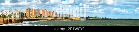 Skyline di Montevideo, la capitale dell'Uruguay Foto Stock