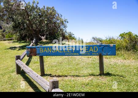 Bangalley Head e Bangalley Reserve tra Whale Beach e Avalon Beach a Sydney, formata nell'era jurassica e un popolare percorso a piedi nel bush Foto Stock