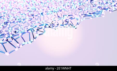 Forme digitali di triangolazione delle onde plessarie, reti informatiche di background Abstract Polygon, tecnologia geometrica Abstract Foto Stock