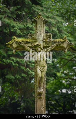 Kruzifix, Melaten-Friedhof, Aachener Strasse, Lindenthal, Koeln, Nordrhein-Westfalen, Deutschland Foto Stock