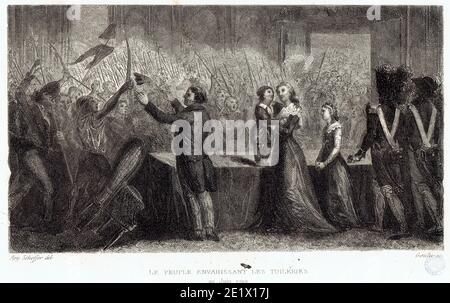 le peuple envahit les Tuileries le 20 juin 1792 Foto Stock