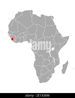 Mappa della Sierra Leone in Africa Foto Stock